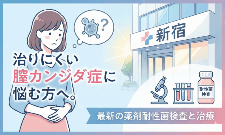 治りにくい膣カンジダ症に悩む方へ。新宿で受けられる最新の薬剤耐性菌検査と治療